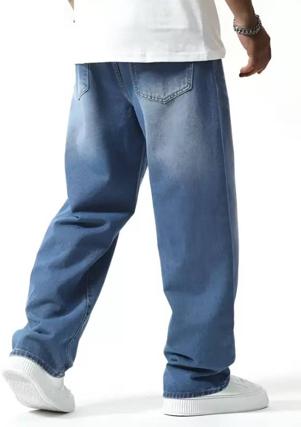 Playfeel Loose Fit Men Blue Jeans - Image 2