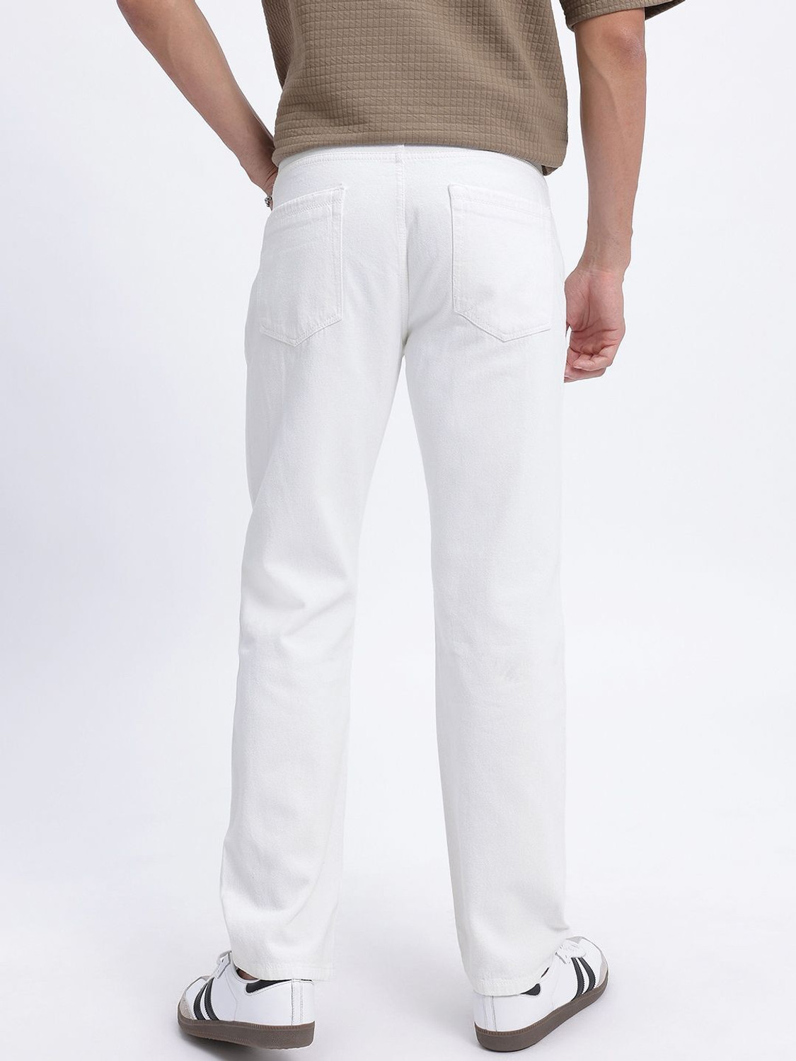 Image of Glitchez Straight Fit Men White Jeans