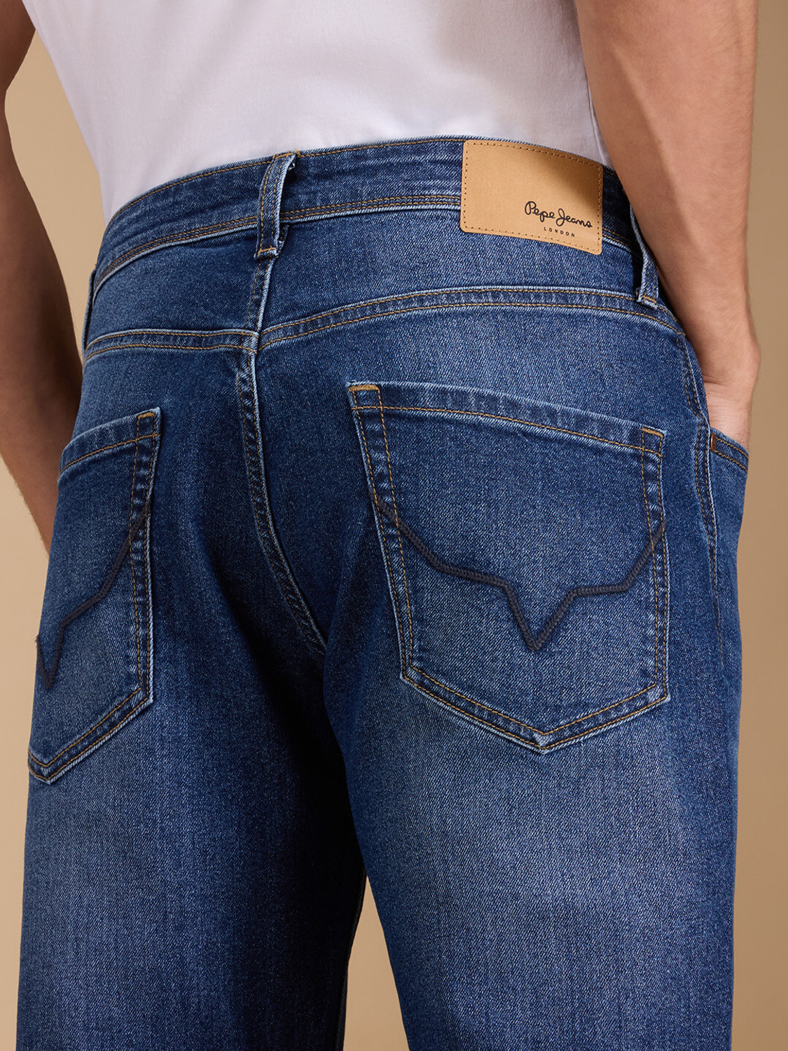 Image of Pepe Jeans Straight Fit Men Blue Jeans