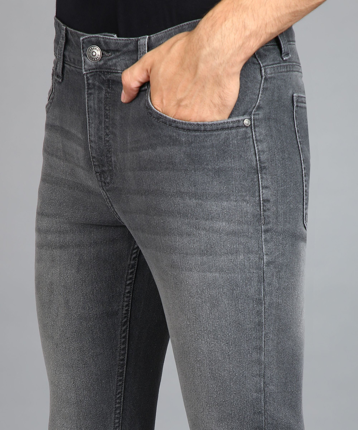 Image of Urbano Fashion Regular Men Dark Grey Jeans