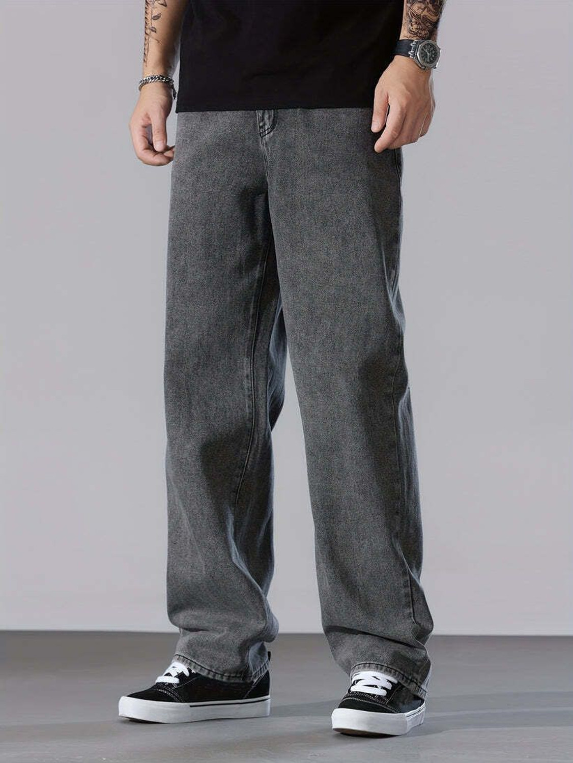 Image of JAARA Relaxed Fit Men Grey Jeans
