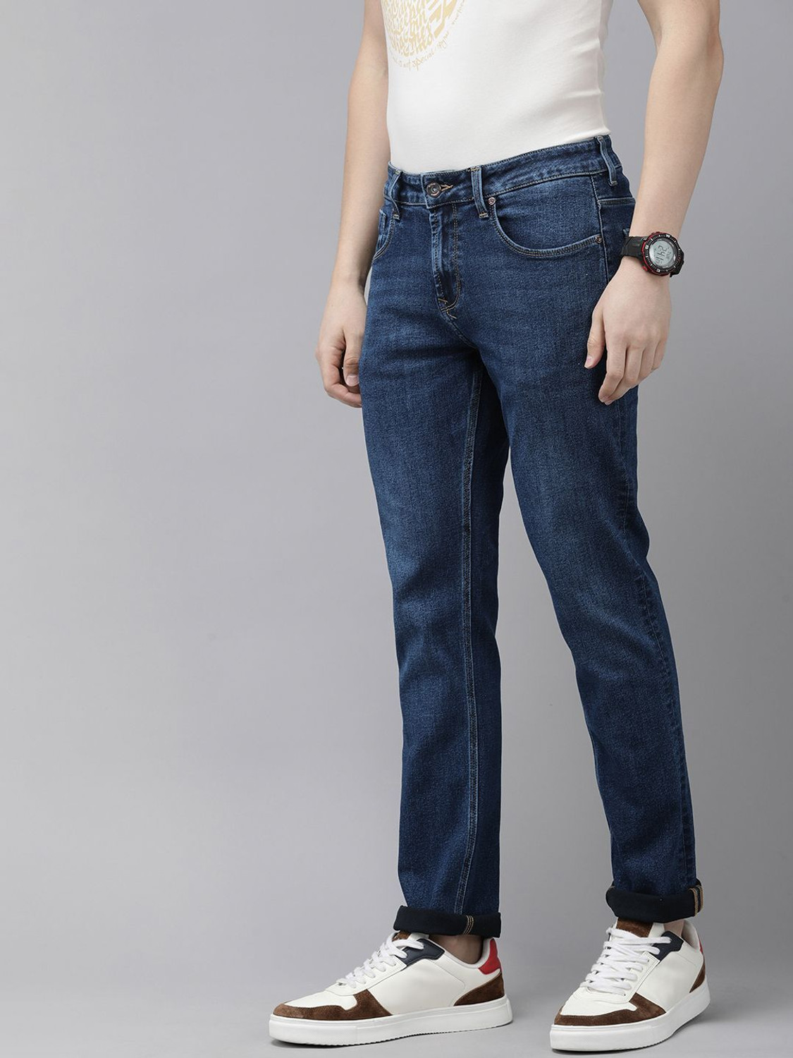 Image of Spykar Skinny Men Blue Jeans