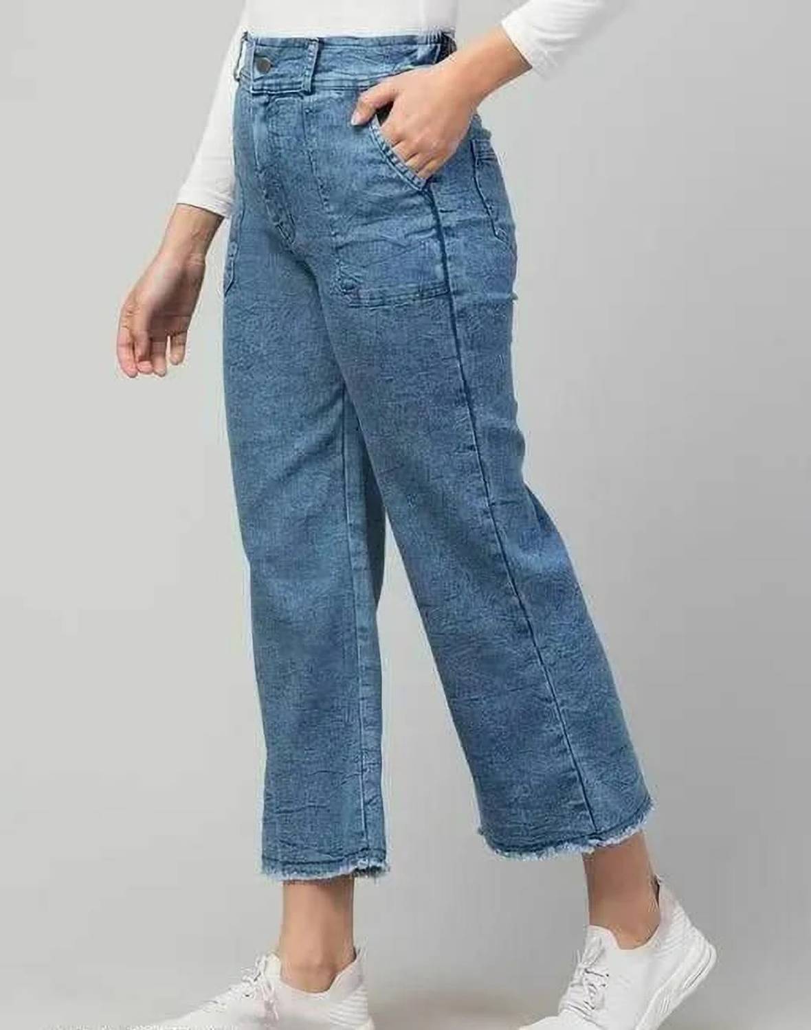 4M SALES Flared Women Blue Jeans