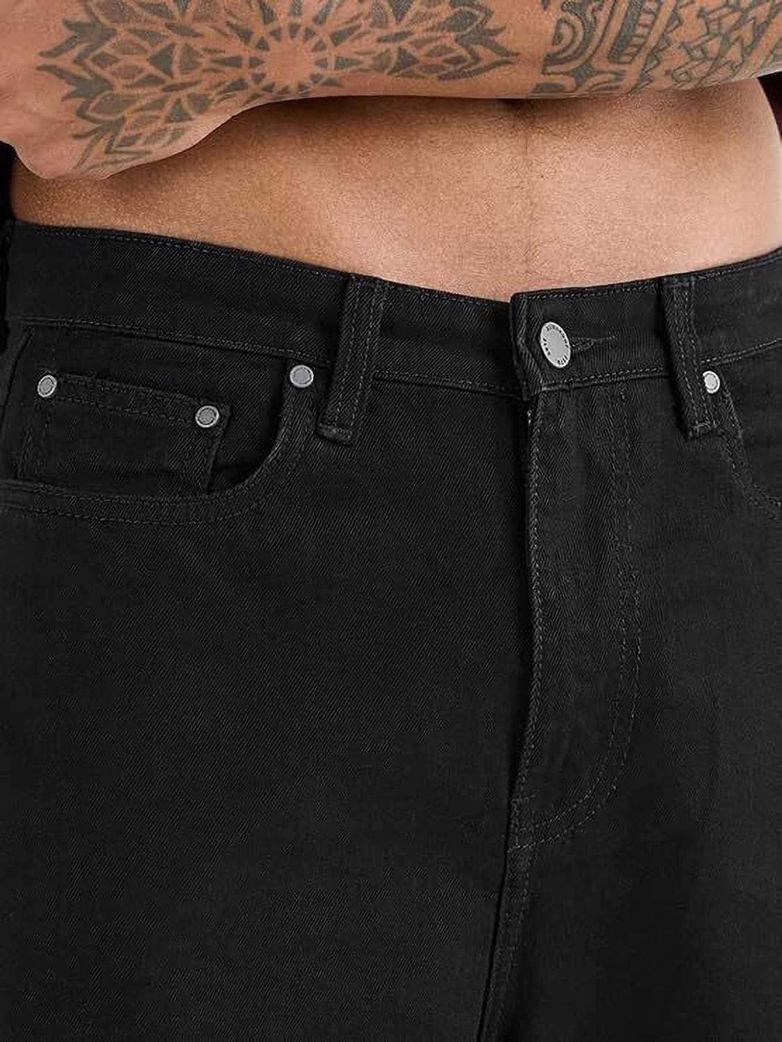AzzureAttire Loose Fit Black Jeans - Image 4