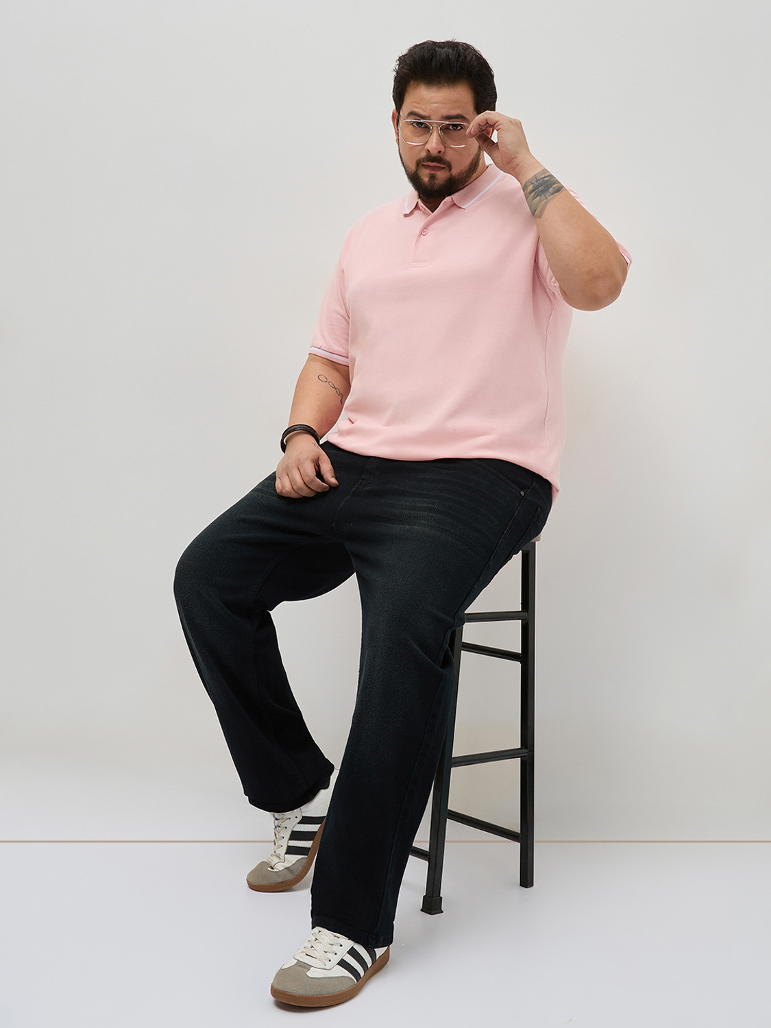 Image of Urbano Plus Regular Men Black Jeans
