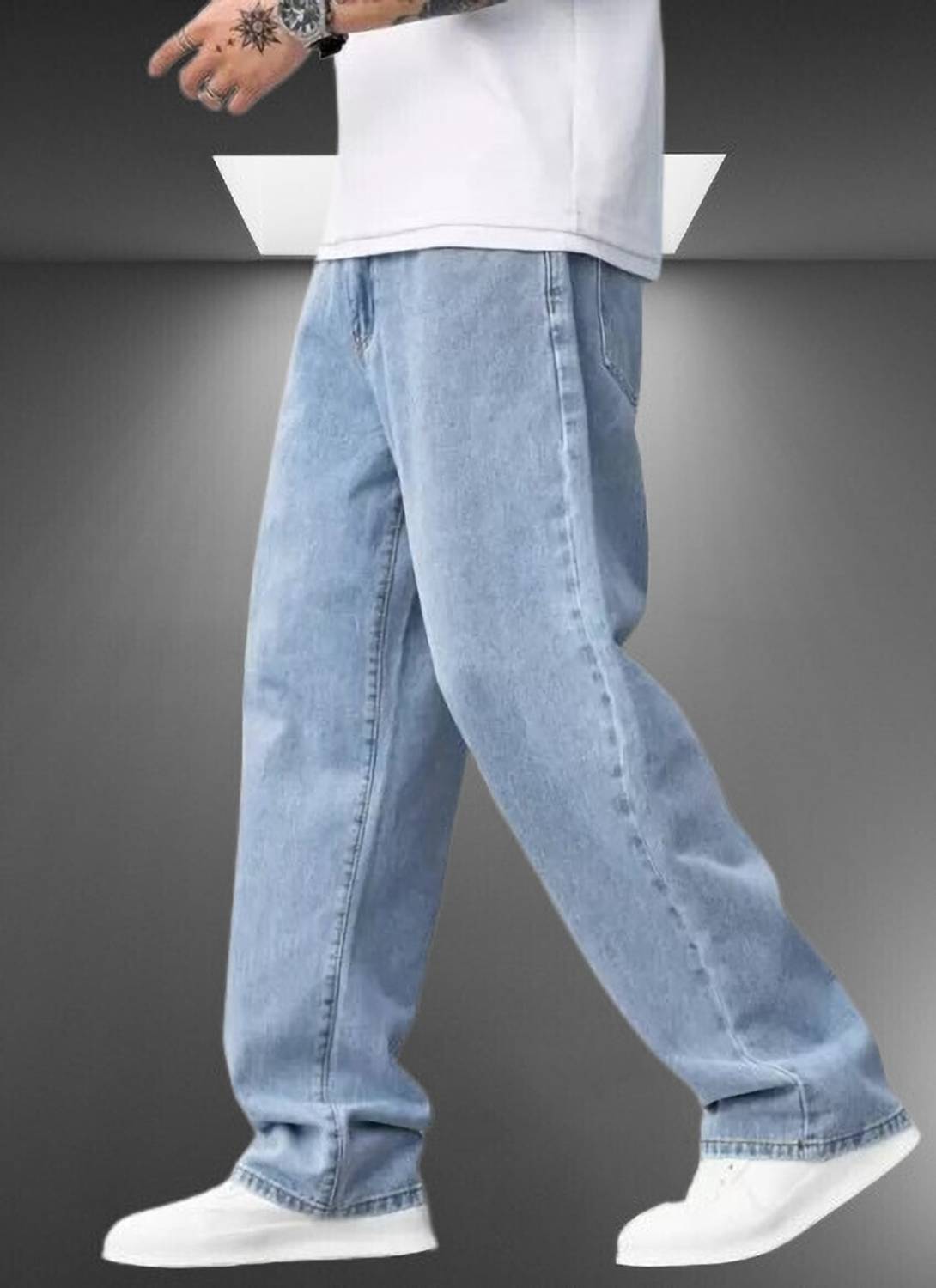 Moda Pride Loose Fit Men Light Blue Jeans - Image 2