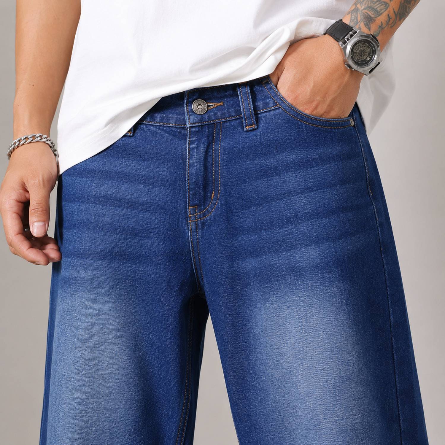 BLACKICON Straight Fit Blue Jeans - Image 4