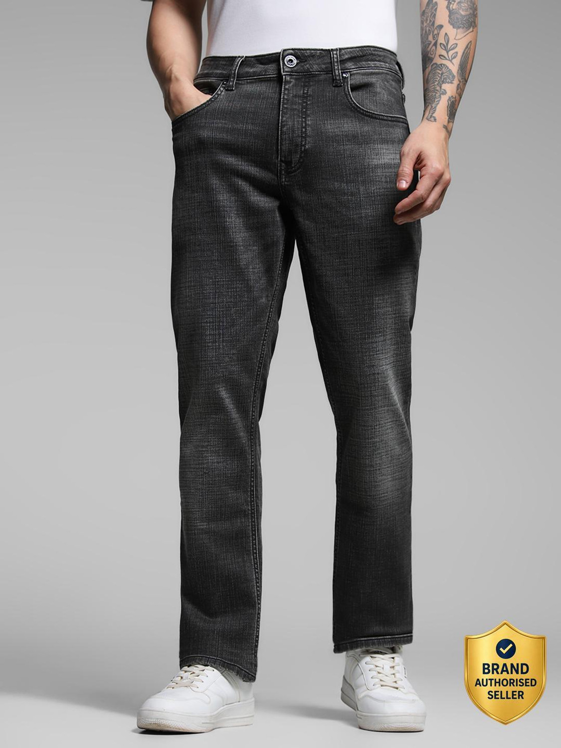 Image of JACK & JONES Regular Men Grey Jeans
