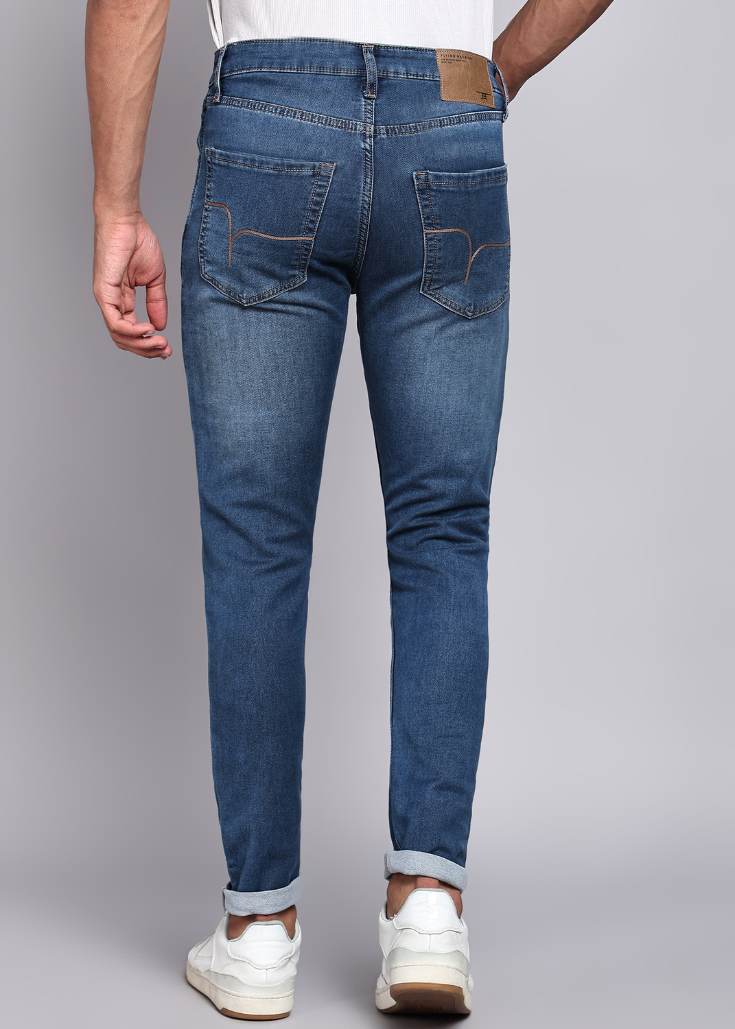 Image of FLYING MACHINE Skinny Men Dark Blue Jeans