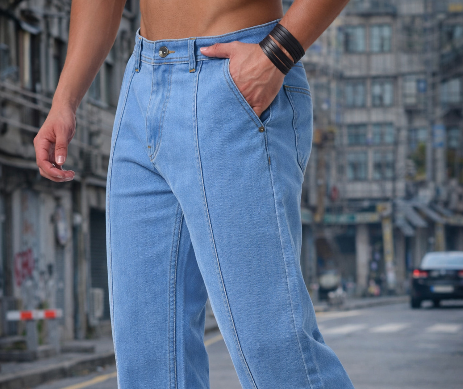 Image of DENIM LOOK Relaxed Fit Men Light Blue Jeans