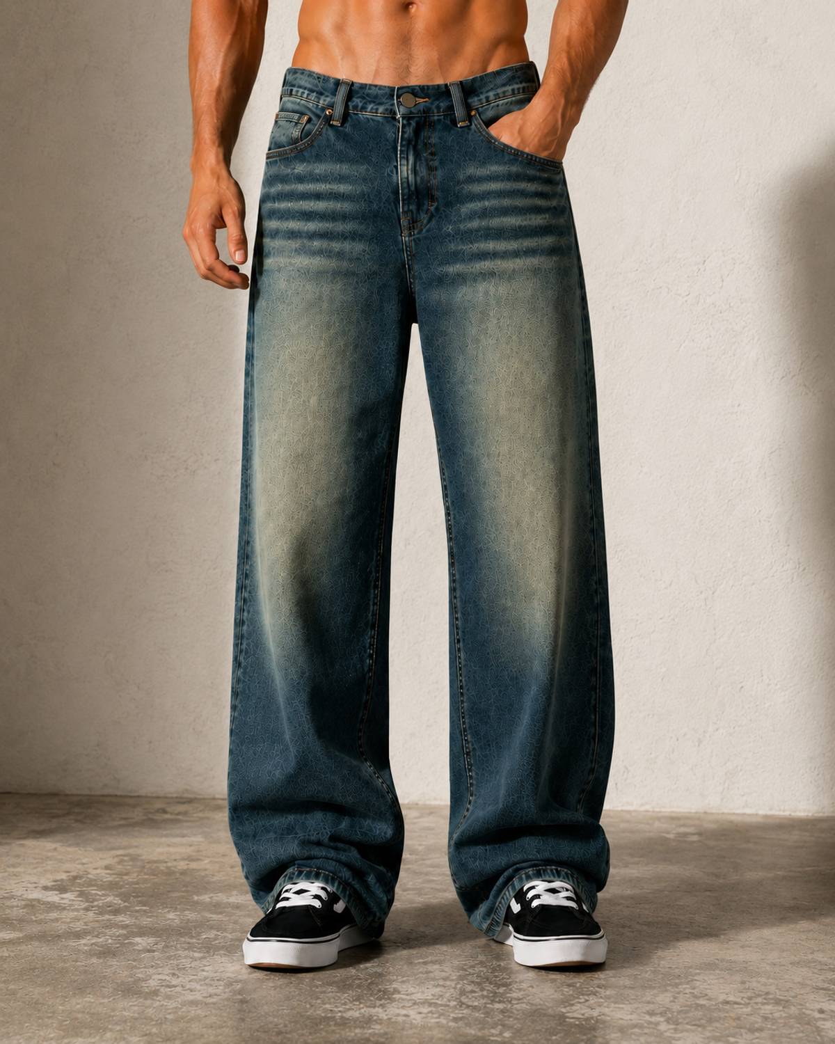 sanedi Baggy Fit Men Blue Jeans - Image 1