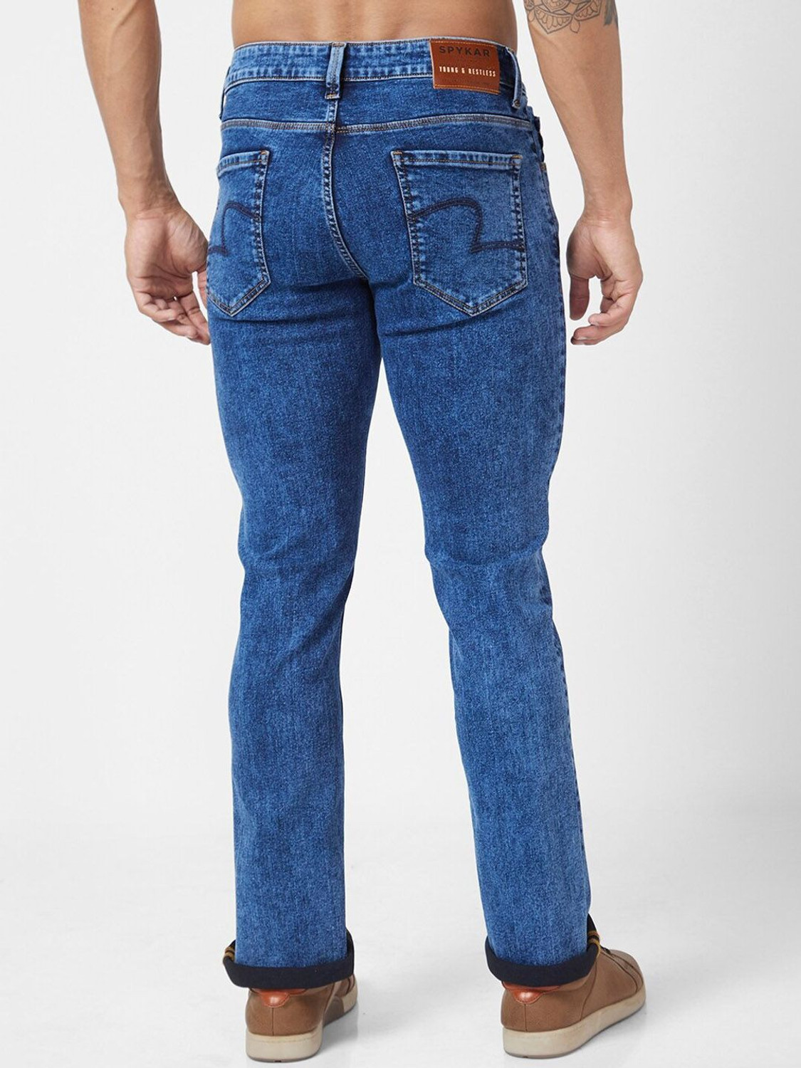 Image of Spykar Slim Men Dark Blue Jeans
