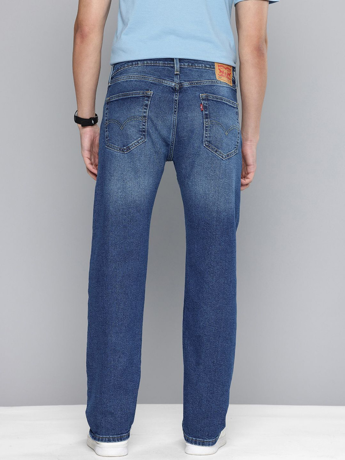 Image of LEVI'S 505 Straight Fit Men Dark Blue Jeans