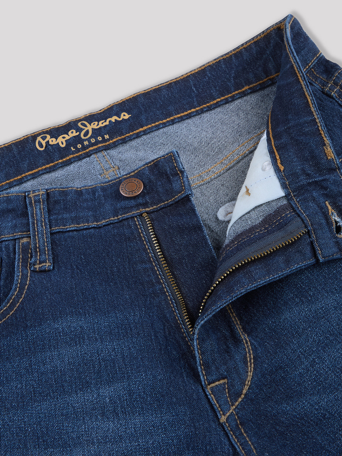Image of Pepe Jeans Straight Fit Men Blue Jeans