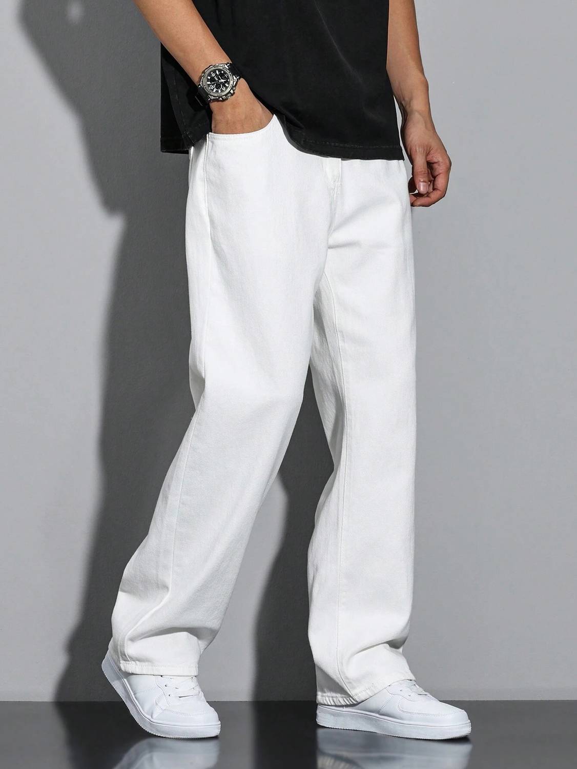 DENIM LOOK Loose Fit Men White Jeans - Buy DENIM LOOK Loose Fit