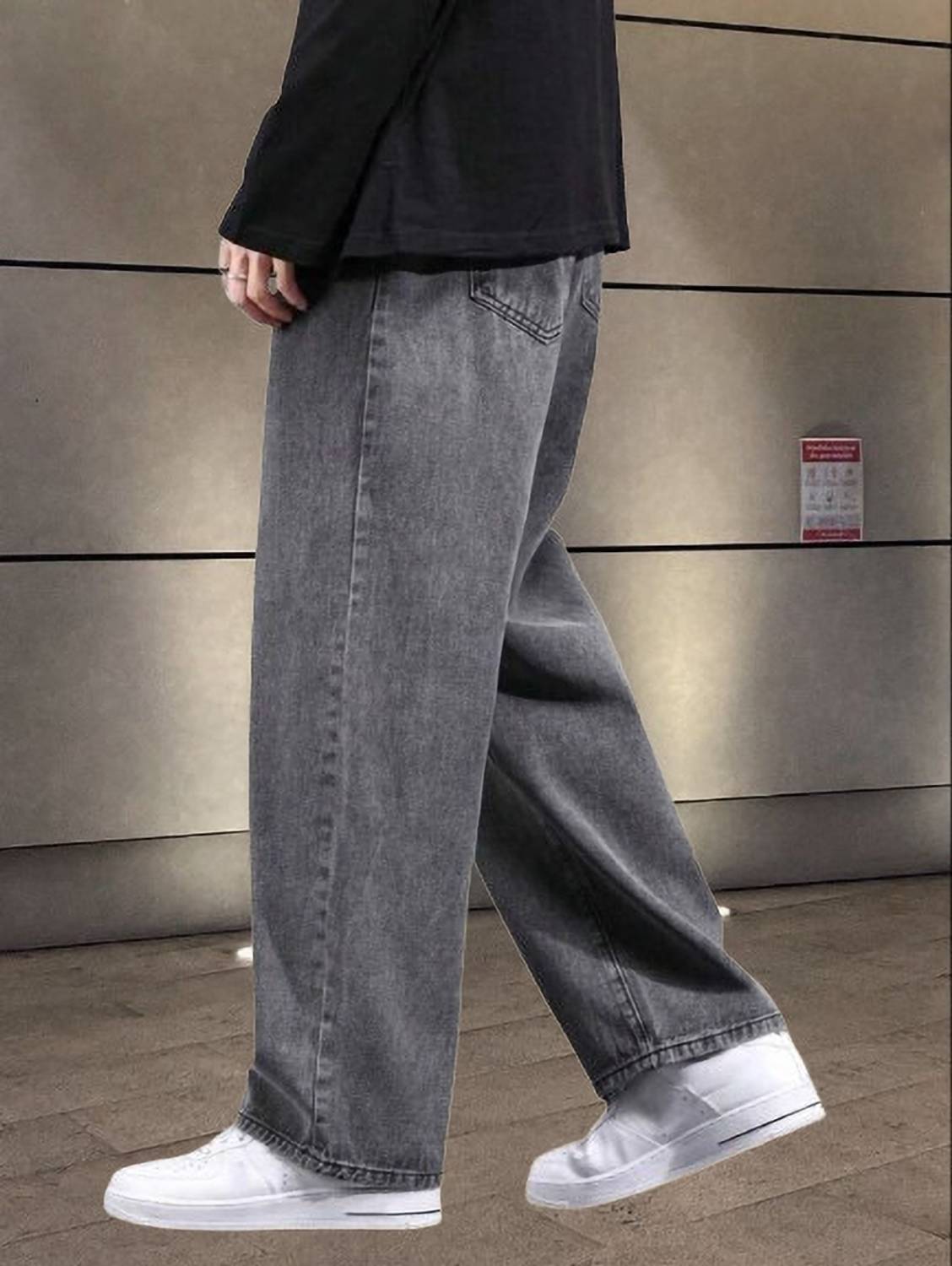 StarForWell Straight Fit Men Grey Jeans - Image 5