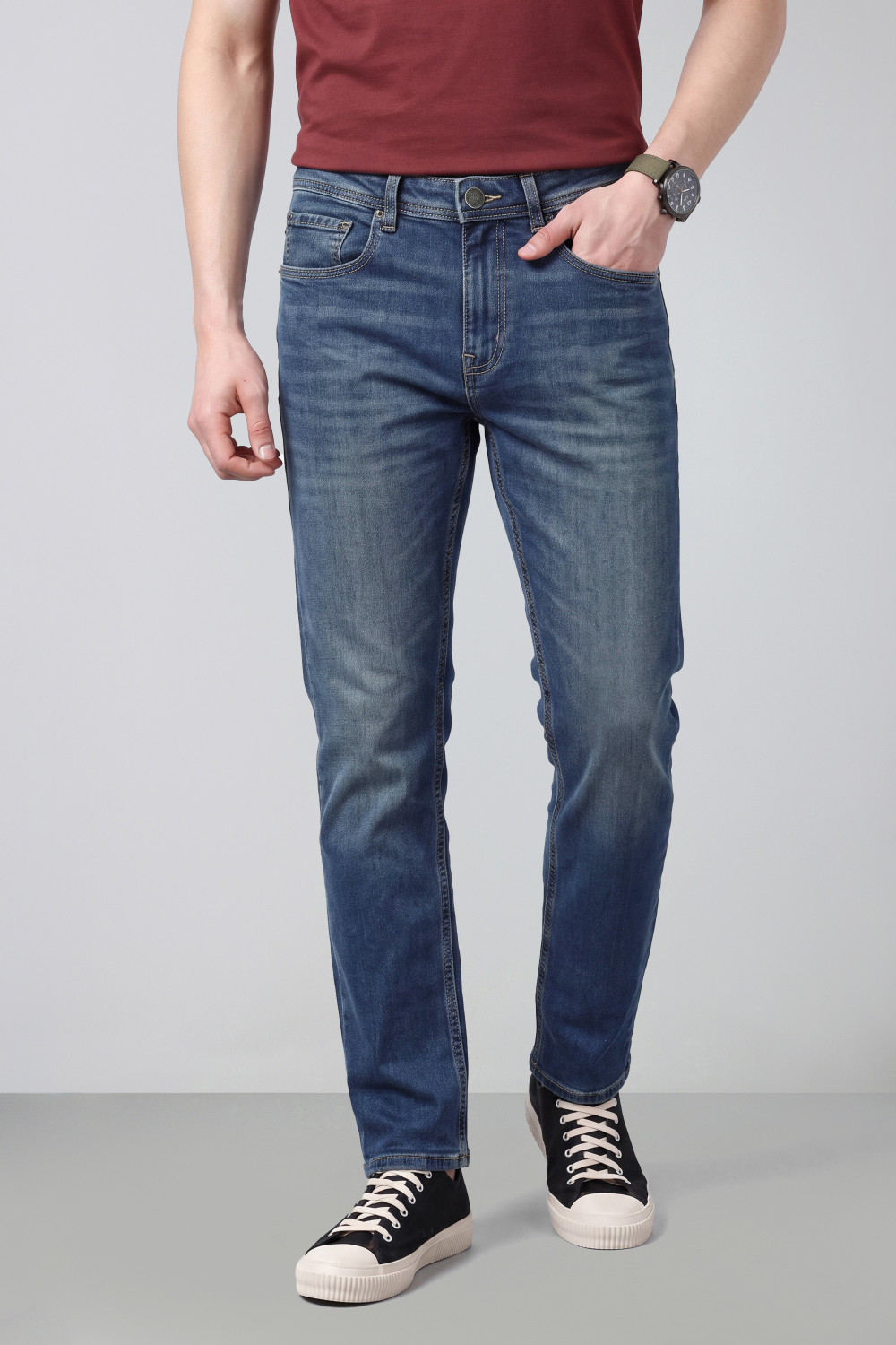 Image of PETER ENGLAND Regular Men Light Blue Jeans