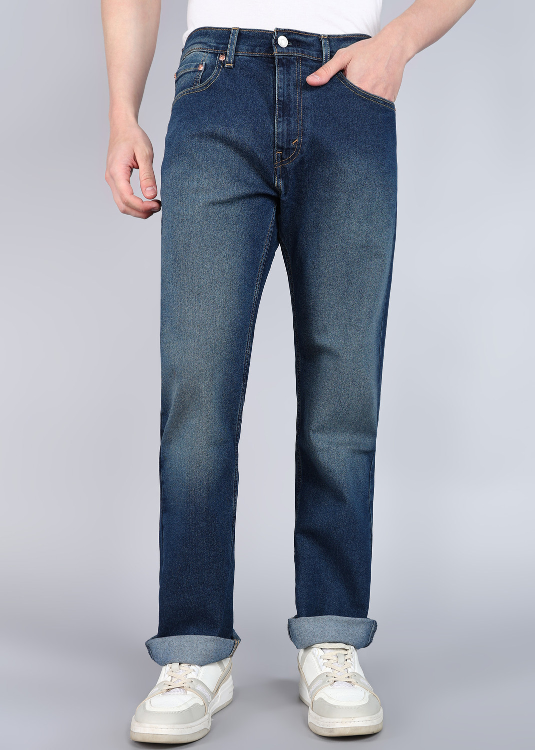 Image of LEVI'S Straight Fit Men Dark Blue Jeans