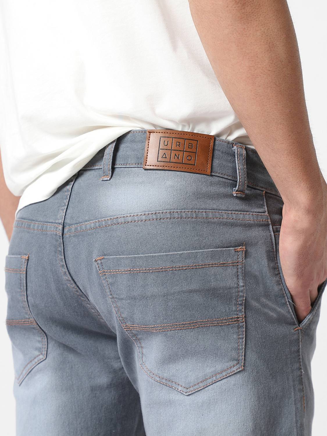 Urbano Slim Men Grey Jeans - Image 5