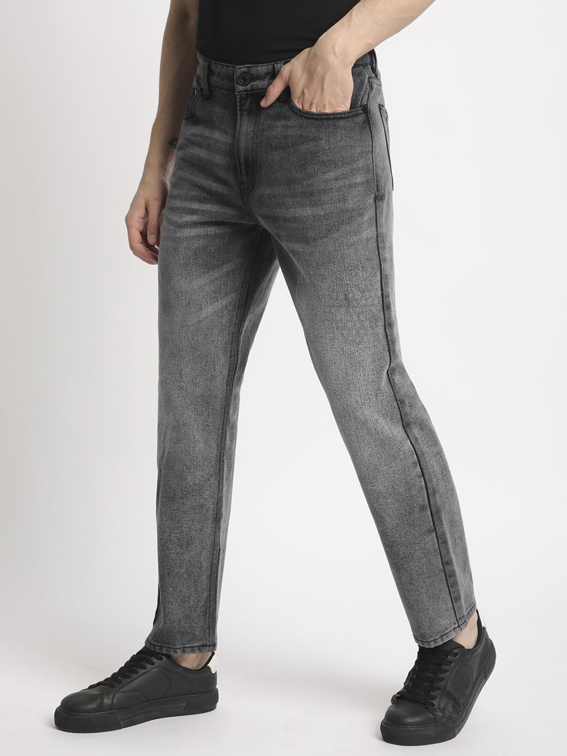 Image of Bene Kleed Relaxed Fit Men Grey Jeans