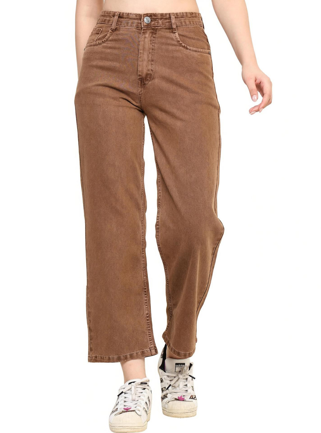 Image of zayla Flared Women Brown Jeans