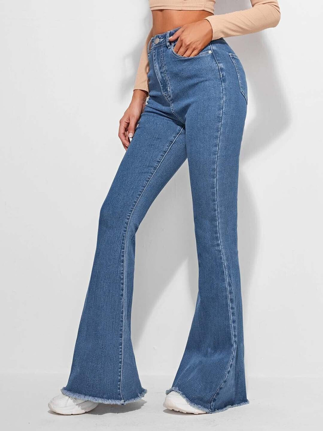 Image of KOTTY Boot-Leg Women Blue Jeans