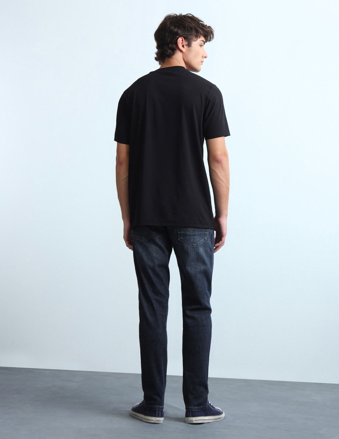 Image of FLYING MACHINE Tapered Fit Men Blue Jeans