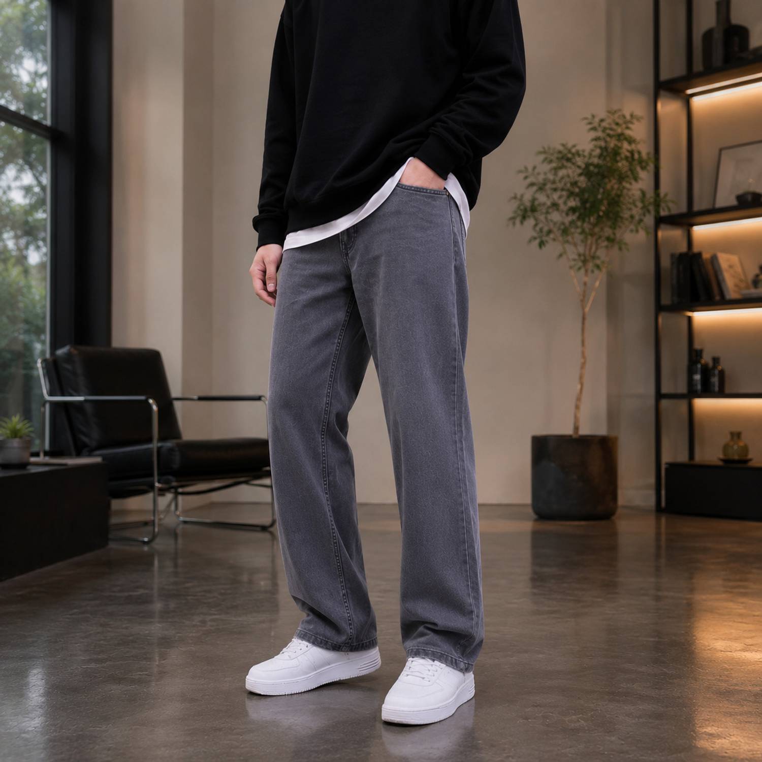 HIGH DENIM Straight Fit Men Grey Jeans - Image 3