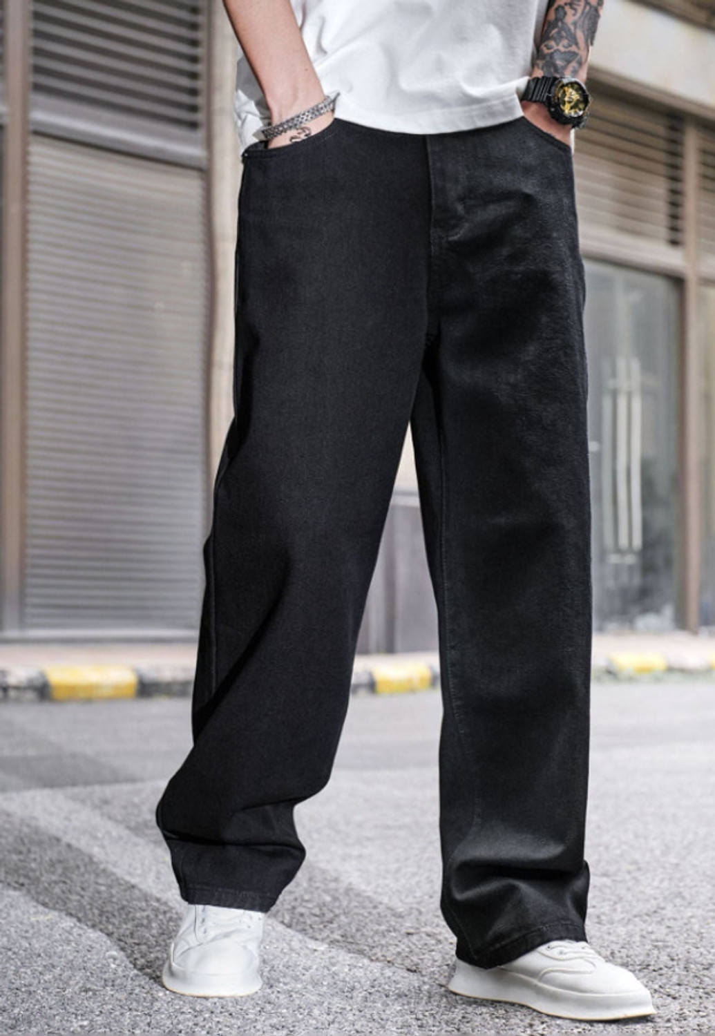 Image of KGN ENTERPRISES Relaxed Fit Men Black Jeans
