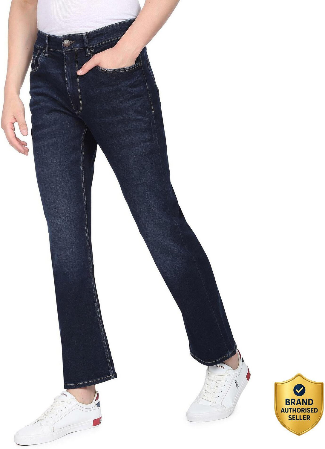 Image of U.S. Polo Assn. Denim Co. Boot-Leg Men Blue Jeans