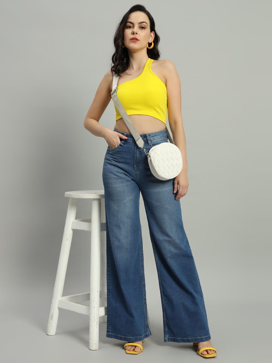 Image of GUTI Flared Women Blue Jeans