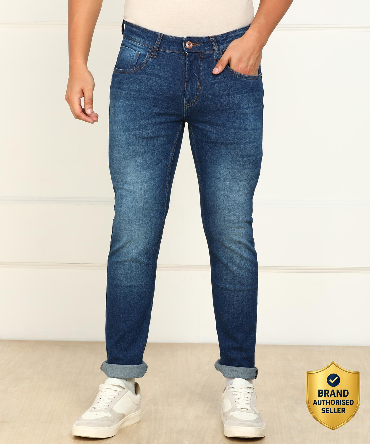Image of FLYING MACHINE Slim Men Blue Jeans