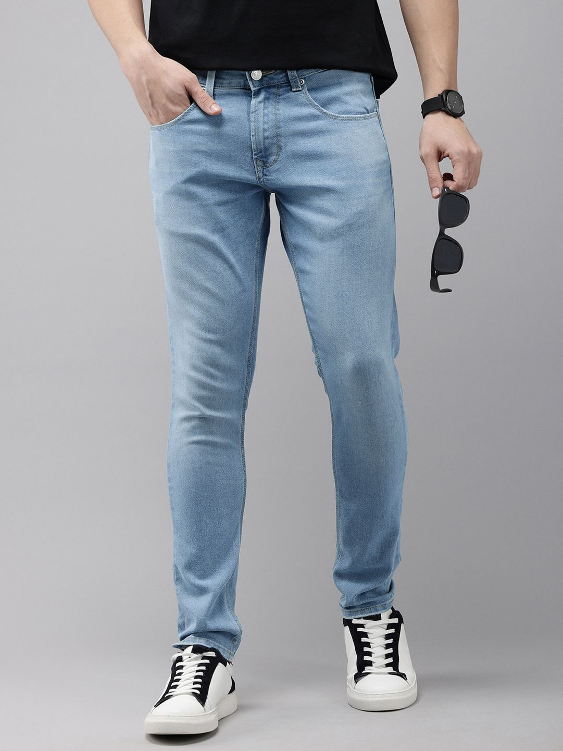 Image of Spykar Slim Men Light Blue Jeans