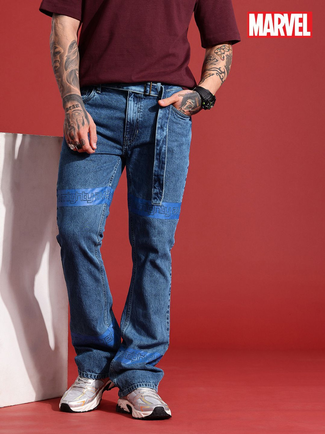Image of Marvel Street Regular Men Blue Jeans