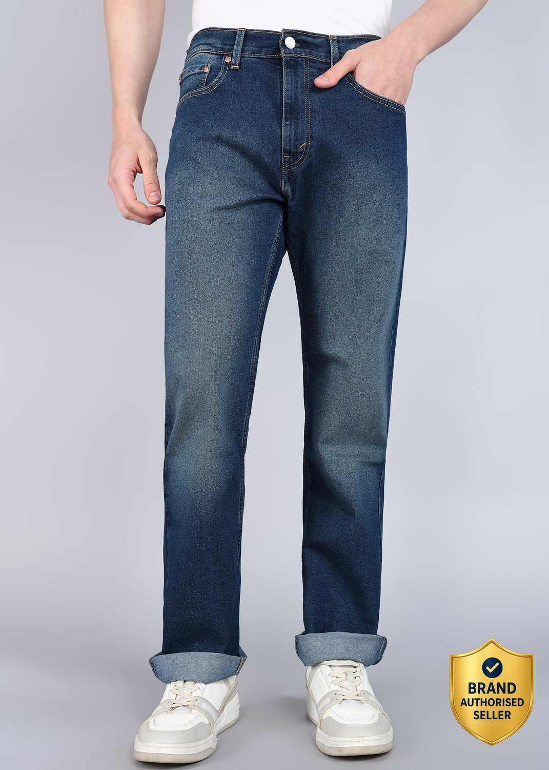Image of LEVI'S Straight Fit Men Dark Blue Jeans