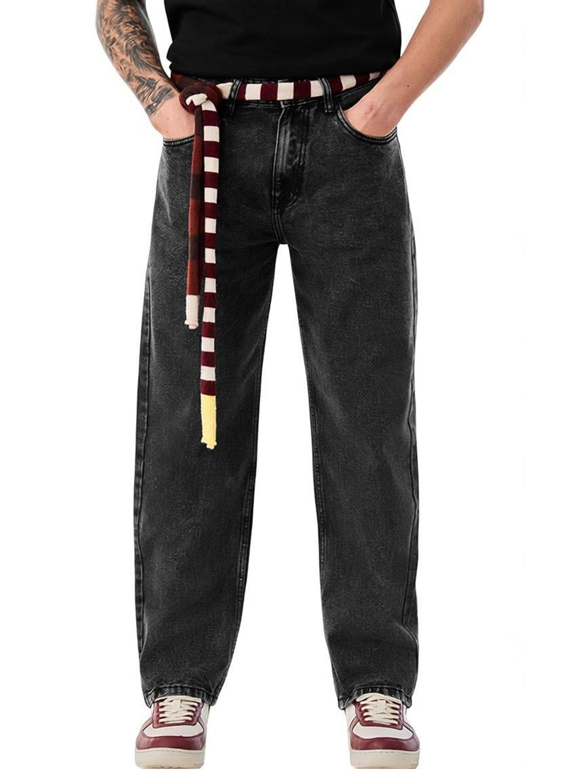 Image of Snitch Loose Fit Men Black Jeans