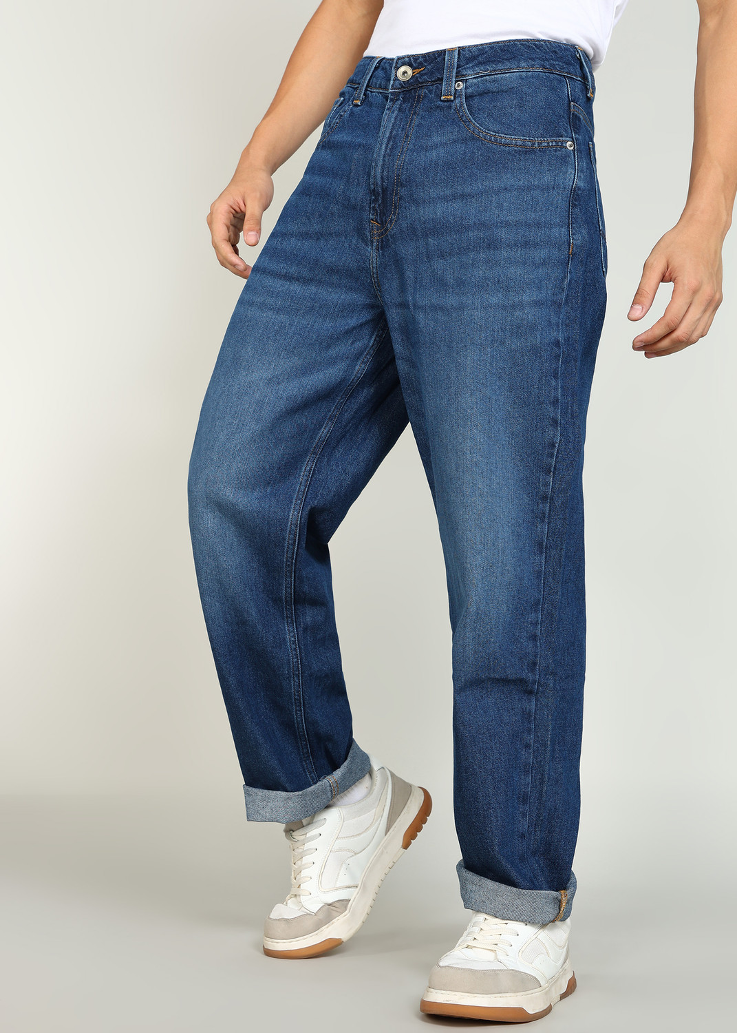 Image of Spykar Loose Fit Men Blue Jeans