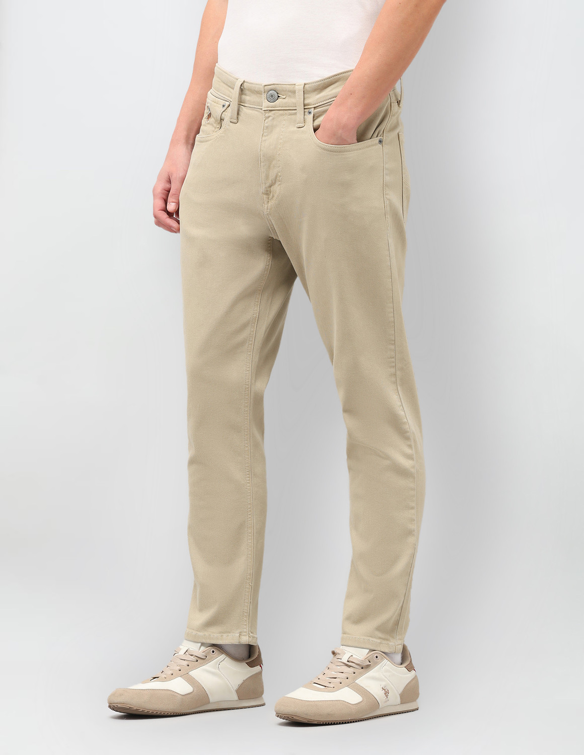 Image of U.S. Polo Assn. Denim Co. Regular Men Beige Jeans