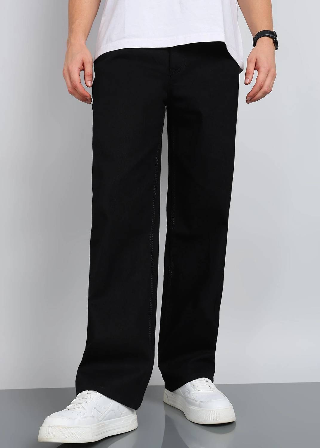 Clyver Loose Fit Men Black Jeans - Image 3