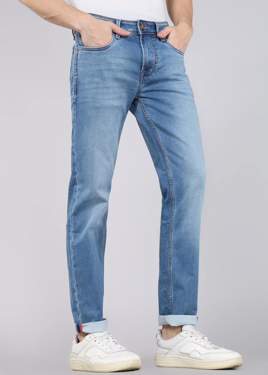 Image of KILLER Men Slim Mid Rise Blue Jeans