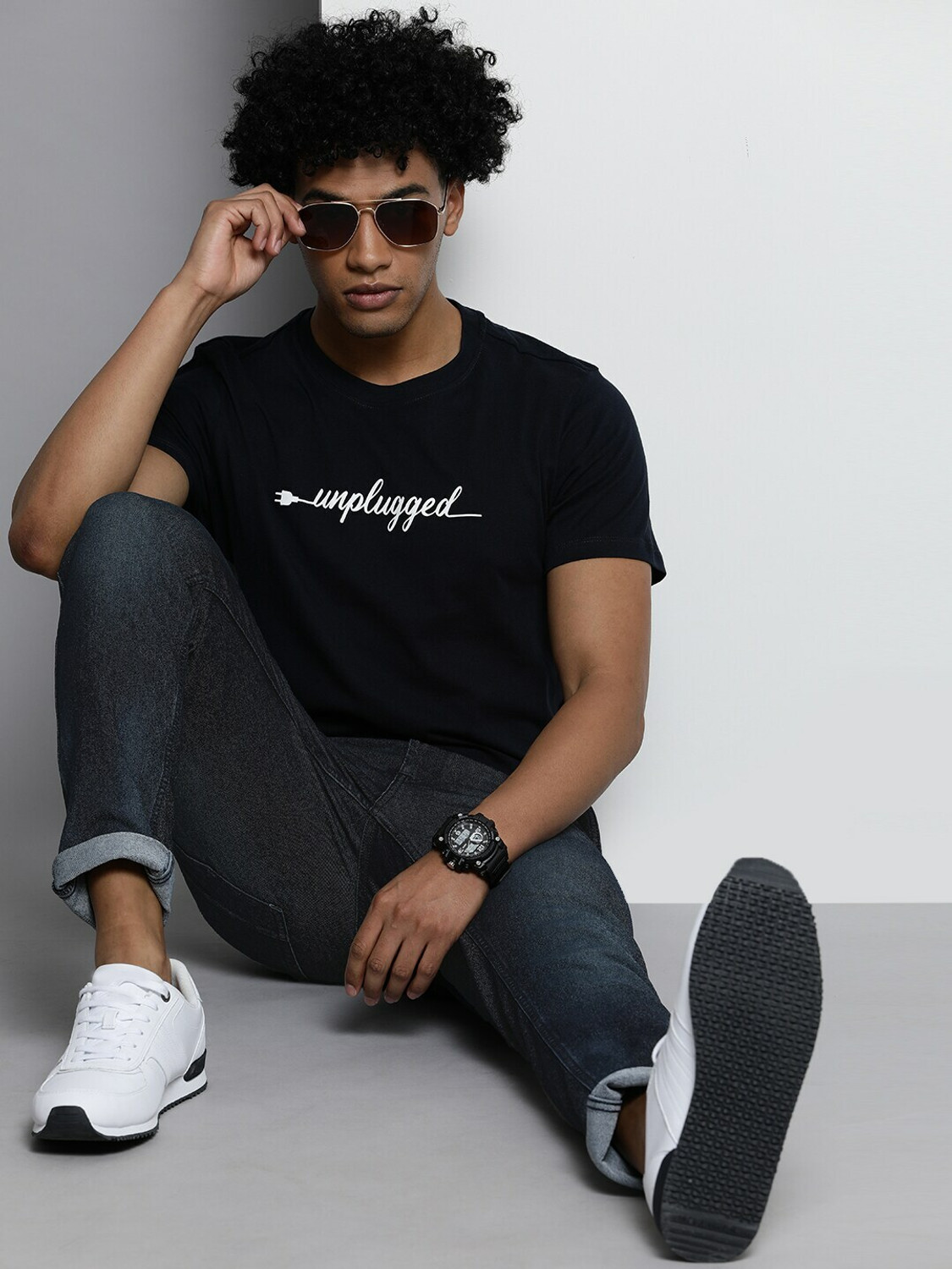 Image of The Indian Garage Co. Slim Men Blue Jeans