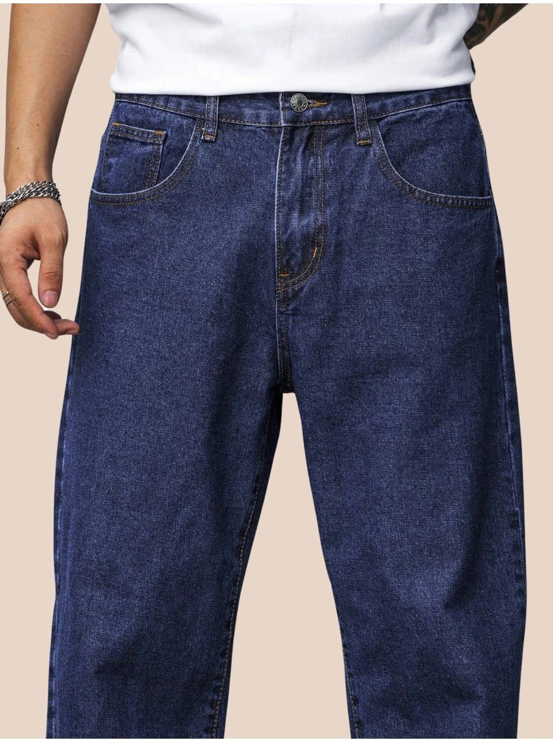 LEVORCE Loose Fit Men Dark Blue Jeans - Buy LEVORCE Loose Fit Men