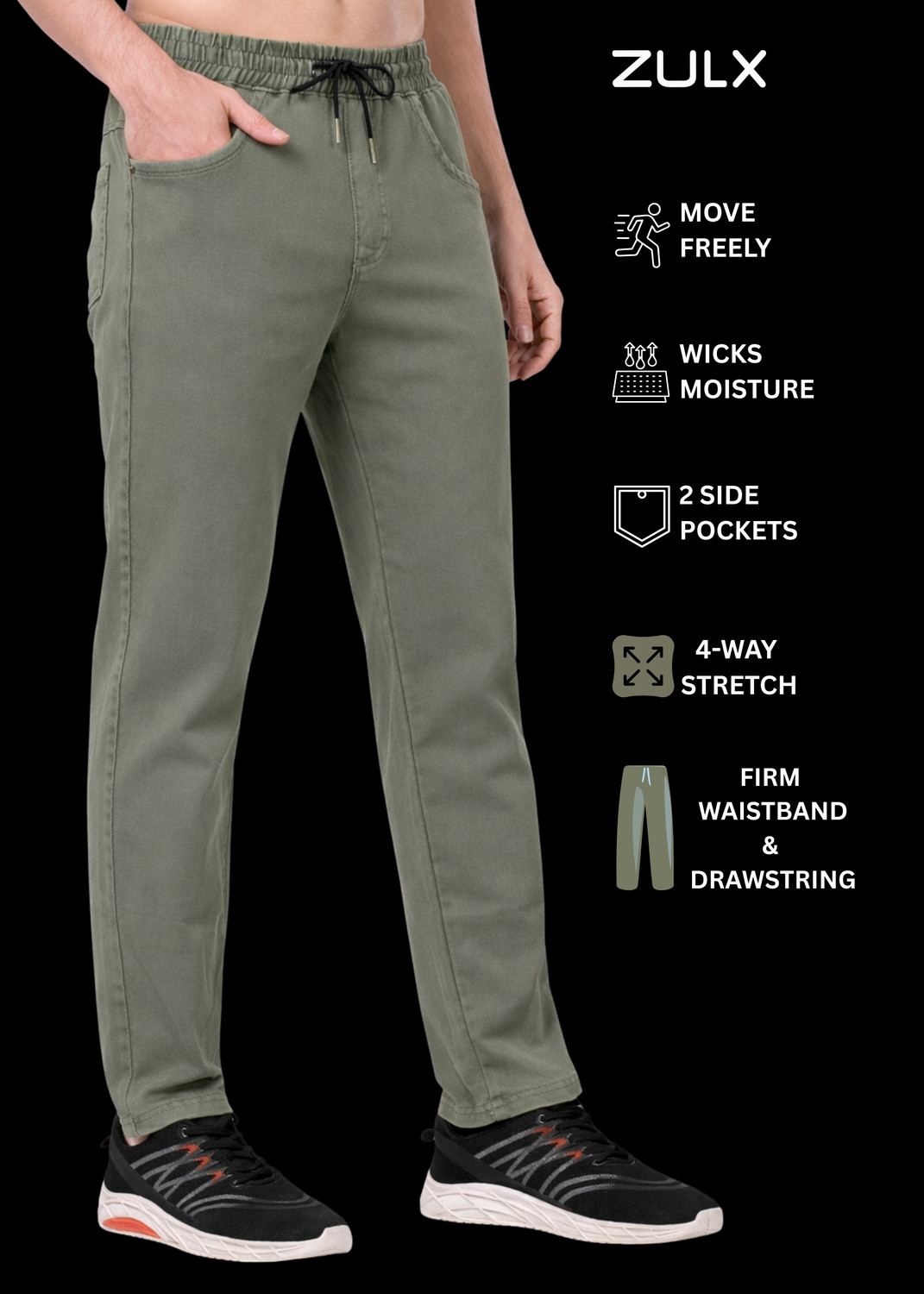Image of ZULX Jogger Fit Men Light Green Jeans