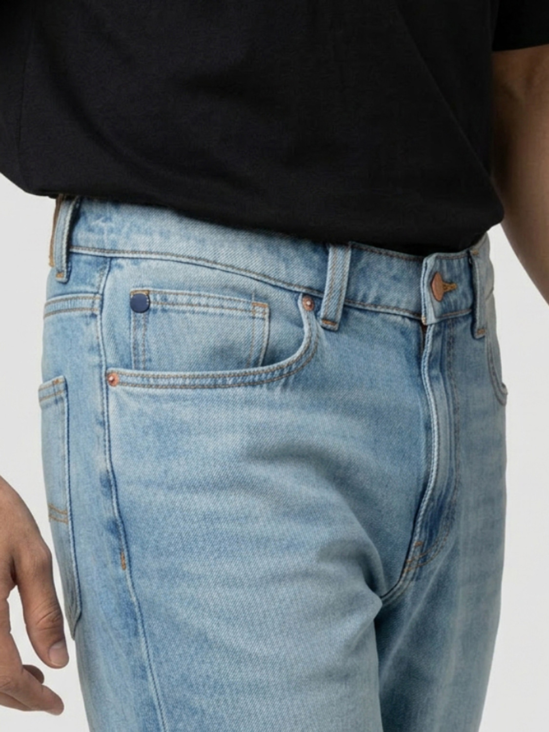Image of Spykar Men Loose Fit Low Rise Blue Jeans