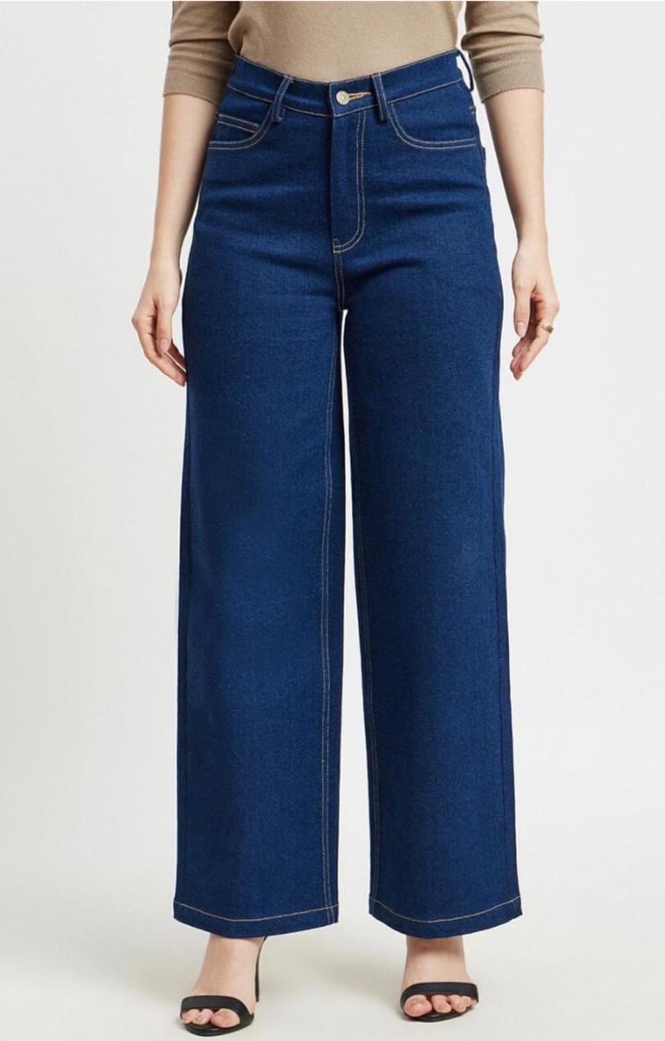Image of AngelFab Straight Fit Women Blue Jeans