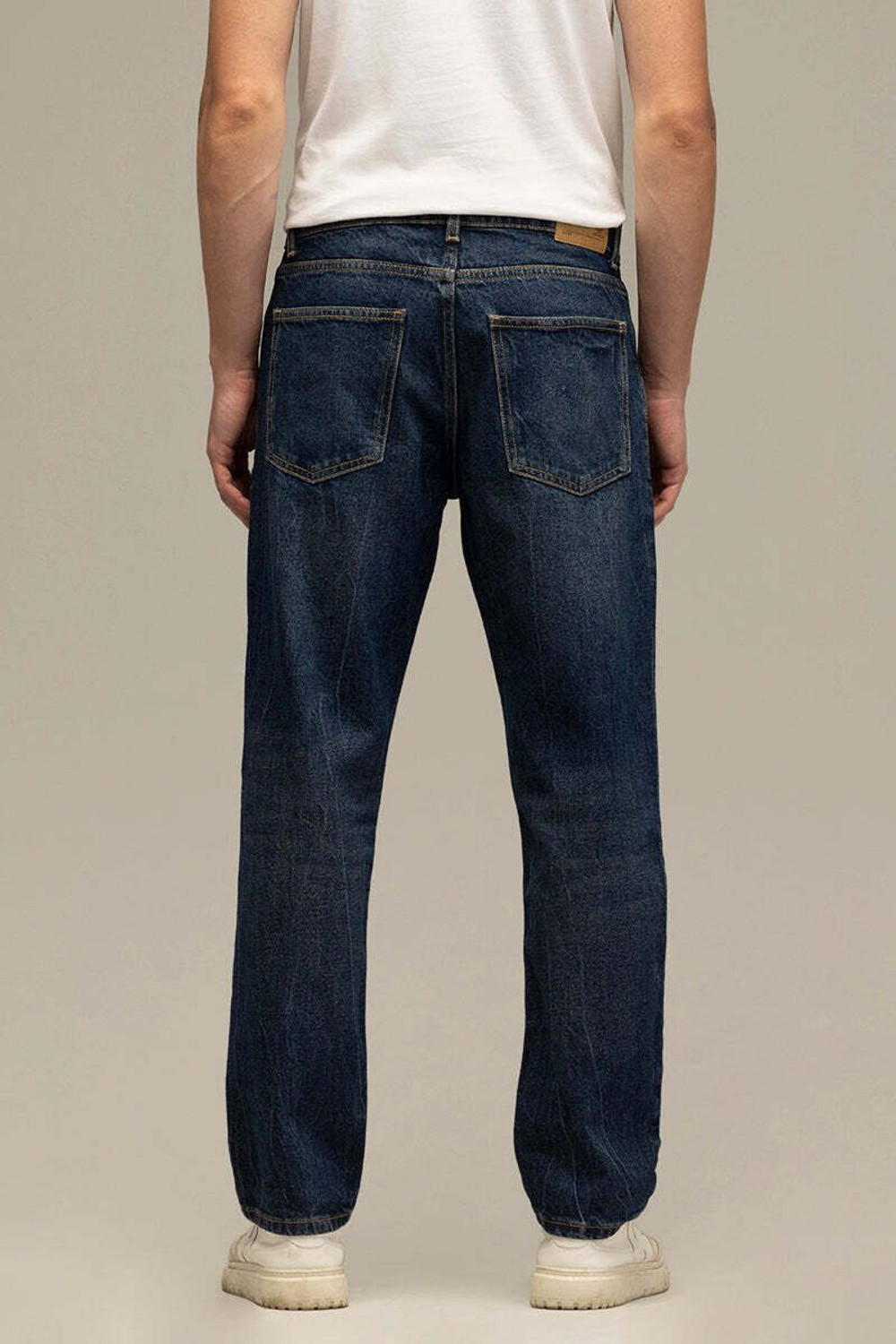 Image of Snitch Relaxed Fit Men Dark Blue Jeans