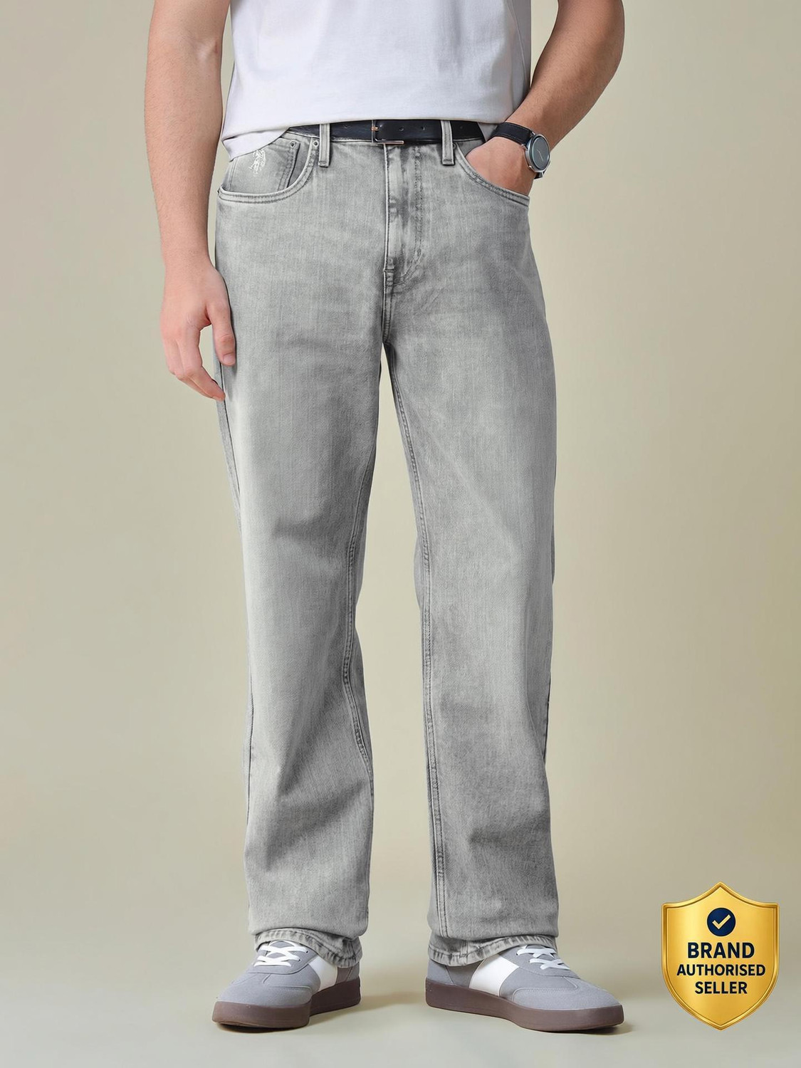 U.S. Polo Assn. Denim Co. Loose Fit Men Grey Jeans