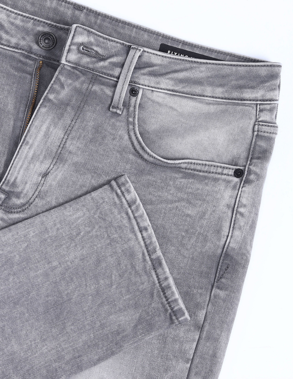 Image of FLYING MACHINE Straight Fit Men Grey Jeans