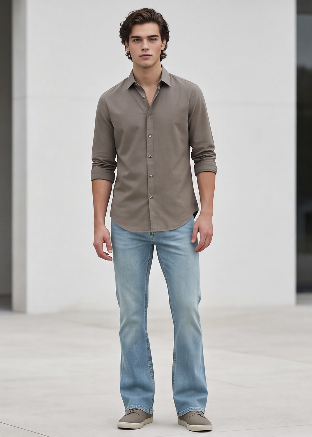 Image of KILLER Flared Men Blue Jeans