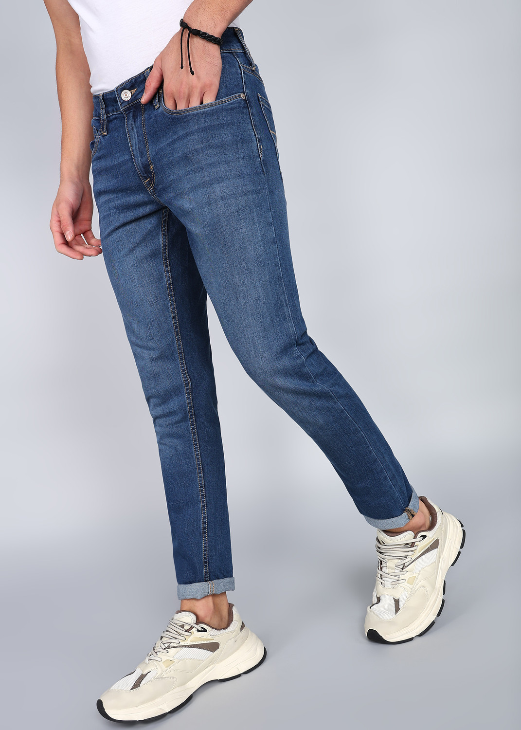 Image of FLYING MACHINE Super Skinny Men Blue Jeans